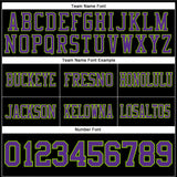 Custom Black Purple-Neon Green Authentic Football Jersey