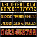 Custom Black Cardinal-Gold Authentic Football Jersey