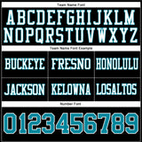 Custom Black Teal-White Authentic Football Jersey