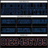 Custom Black Powder Blue-Orange Authentic Football Jersey