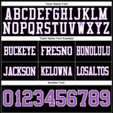 Custom Black Medium Purple-White Authentic Football Jersey