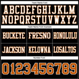 Custom Black Texas Orange-White Authentic Football Jersey