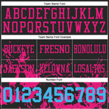 Custom Black Sky Blue-Hot Pink 3D Pattern Splash Authentic Football Jersey