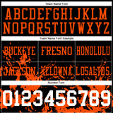 Custom Black White-Orange 3D Pattern Splash Authentic Football Jersey