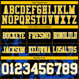 Custom Black White Thunder Blue-Yellow 3D Pattern Splash Authentic Football Jersey