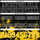 Custom Black Yellow-White 3D Pattern Splash Authentic Football Jersey