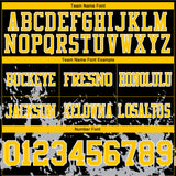 Custom Black Yellow Steel Gray-White 3D Pattern Splash Authentic Football Jersey