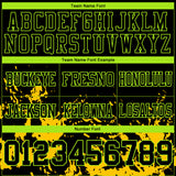 Custom Black Yellow-Neon Green 3D Pattern Splash Authentic Football Jersey