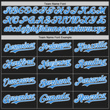 Custom Black Electric Blue-White Authentic Baseball Jersey