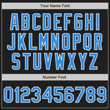 Custom Black Electric Blue-White Authentic Baseball Jersey