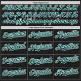 Custom Black Midnight Green-White Authentic Baseball Jersey
