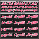 Custom Black Neon Pink-White Authentic Baseball Jersey