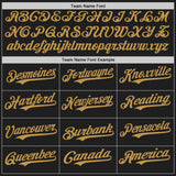 Custom Black Yellow-Old Gold Authentic Baseball Jersey