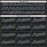 Custom Black Royal-Old Gold Authentic Baseball Jersey