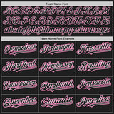 Custom Black White-Pink Authentic Baseball Jersey