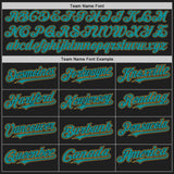 Custom Black Teal-Old Gold Authentic Baseball Jersey