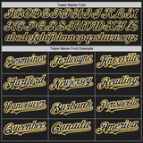 Custom Black White-Gold Authentic Baseball Jersey