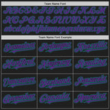 Custom Black Purple-Teal Authentic Baseball Jersey