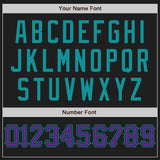Custom Black Purple-Teal Authentic Baseball Jersey