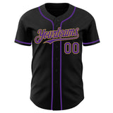 Custom Black Purple-Old Gold Authentic Baseball Jersey