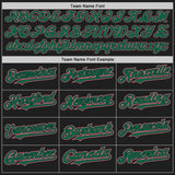 Custom Black Medium Pink-Kelly Green Authentic Baseball Jersey