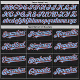 Custom Black Medium Pink-Light Blue Authentic Baseball Jersey