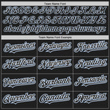 Custom Black White-Light Blue Authentic Baseball Jersey