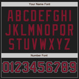 Custom Black Crimson-Gray Authentic Baseball Jersey