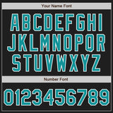 Custom Black Teal-White Authentic Baseball Jersey
