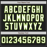 Custom Black White-Neon Green Authentic Baseball Jersey