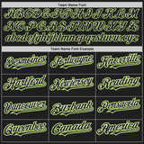 Custom Black White-Neon Green Authentic Baseball Jersey