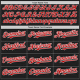 Custom Black Red-White Authentic Baseball Jersey
