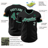 Custom Black Kelly Green-White Authentic Baseball Jersey