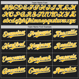 Custom Black Gold-White Authentic Baseball Jersey