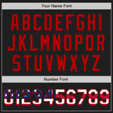 Custom Stitched Black USA Flag-Red Baseball Pullover Sweatshirt Hoodie