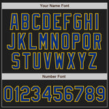 Custom Stitched Black Royal-Yellow Baseball Pullover Sweatshirt Hoodie