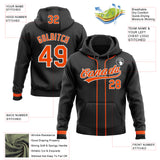 Custom Stitched Black Orange-White Baseball Pullover Sweatshirt Hoodie