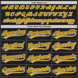 Custom Stitched Black Gold-White Baseball Pullover Sweatshirt Hoodie