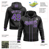 Custom Stitched Black Purple-White Baseball Pullover Sweatshirt Hoodie