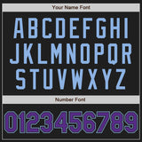 Custom Stitched Black Purple-Light Blue Baseball Pullover Sweatshirt Hoodie