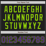 Custom Stitched Black Purple-Neon Green Baseball Pullover Sweatshirt Hoodie