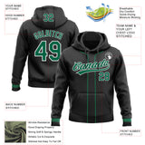 Custom Stitched Black Kelly Green-White Baseball Pullover Sweatshirt Hoodie