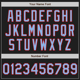 Custom Stitched Black Light Blue-Red Baseball Pullover Sweatshirt Hoodie