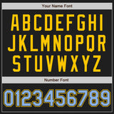 Custom Stitched Black Light Blue-Yellow Baseball Pullover Sweatshirt Hoodie