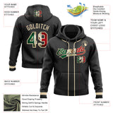 Custom Stitched Black Vintage Mexican Flag-Cream Baseball Pullover Sweatshirt Hoodie
