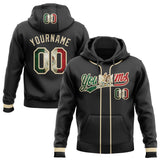 Custom Stitched Black Vintage Mexican Flag-Cream Baseball Pullover Sweatshirt Hoodie