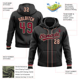 Custom Stitched Black Crimson-Cream Baseball Pullover Sweatshirt Hoodie