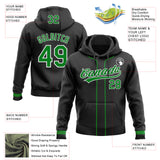 Custom Stitched Black Grass Green-White Baseball Pullover Sweatshirt Hoodie