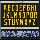 Custom Black Royal Yellow-White Authentic Baseball Jersey
