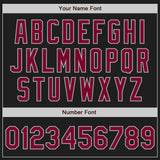Custom Black Maroon-Gray Authentic Baseball Jersey